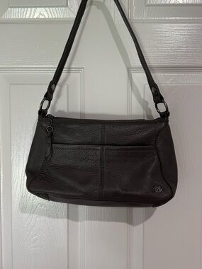 The Sak Gray Leather Shoulder Bag